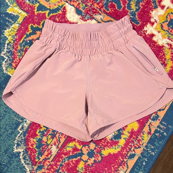 Lululemon track that high-rise size 2, 4”inch inseam light pink shorts - Picture 1 of 6